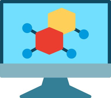 Hücre Düz Vektör Simgesi Tasarımı