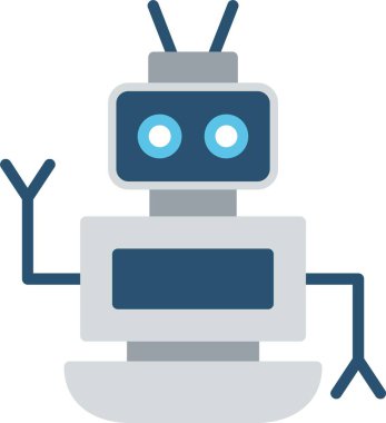 robot düz vektör simgesi tasarımı