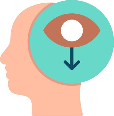 Özfarkındalık Düz Vektör Simgesi Tasarımı