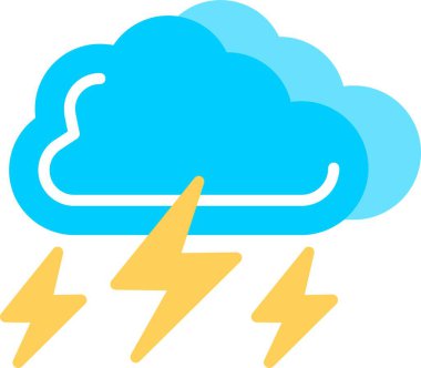 Thunderbolt Düz Vektör Simgesi Tasarımı