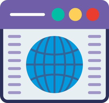 Web Sitesi Düz Vektör Simgesi Tasarımı