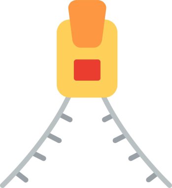 Fermuar Düz Vektör Simgesi Tasarımı