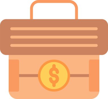 Evrak Çantası Düz Vektör Simgesi Tasarımı