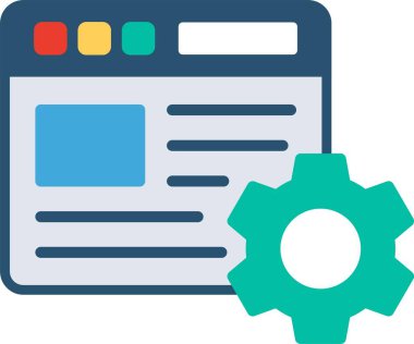 Tarayıcı Düz Vektör Simgesi Tasarımı