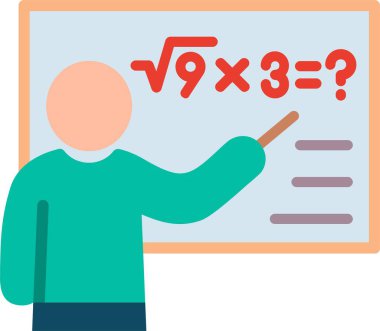 Matematikçi Düz Vektör Simgesi Tasarımı