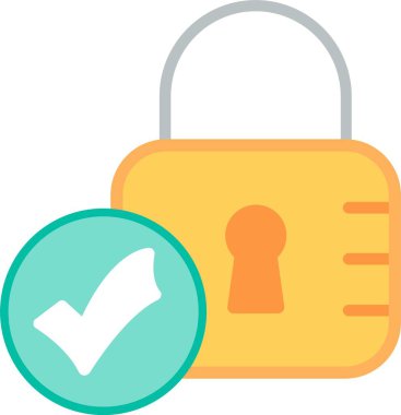 Asma kilit Düz Vektör Simgesi Tasarımı