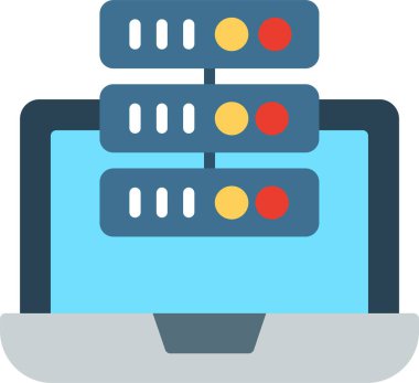 Sunucu Düz Vektör Simgesi Tasarımı