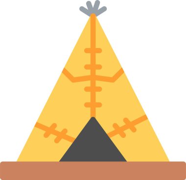 Çadır Düz Vektör Simgesi Tasarımı