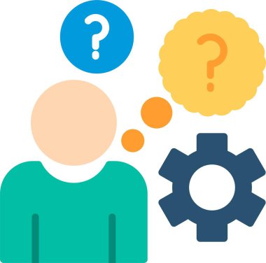 Düz Vektör Simgesi Tasarımı Düşün