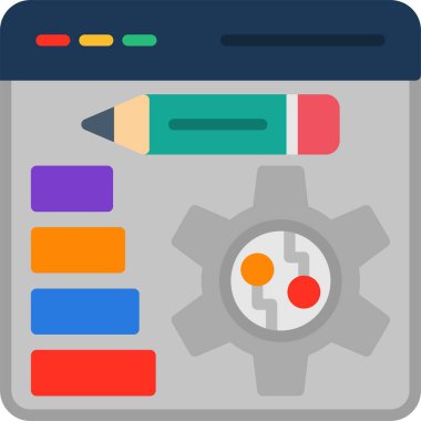 Web Tasarımı Düz Vektör Simgesi Tasarımı