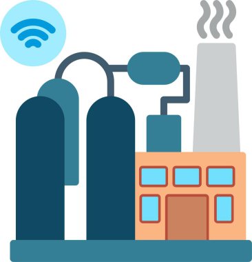 Kimyasal Bitki Düz Vektör Simgesi Tasarımı