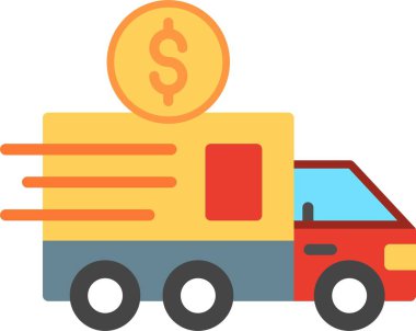 Teslimat Düz Vektör Simgesi Tasarımı