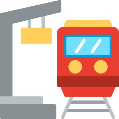 Platform Düz Vektör Simgesi Tasarımı