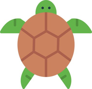 Kaplumbağa Düz Vektör Simgesi Tasarımı
