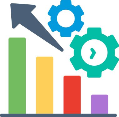 Verimlilik Yönetimi Düz Vektör Simgesi Tasarımı