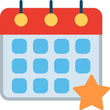 Olay takvimi Düz Vektör Simgesi Tasarımı