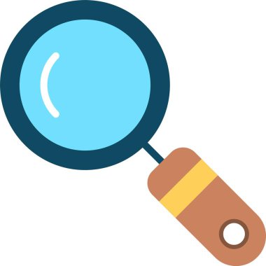 Büyütülen Cam Düz Vektör Simgesi Tasarımı