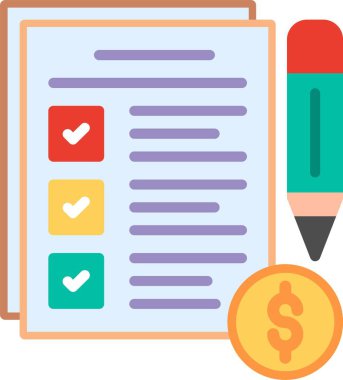 Yapılacak Liste Düz Vektör Simgesi Tasarımı