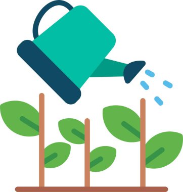 Sulama Bitkileri Düz Vektör Simgesi Tasarımı