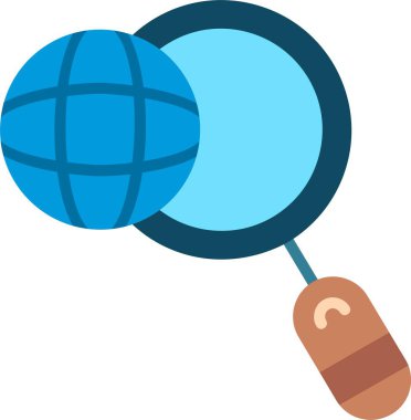 Küresel Araştırma Düz Vektör Simgesi Tasarımı