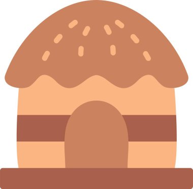 Kulübe Düz Vektör Simgesi Tasarımı