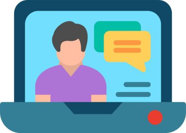 Glyph İletişim Düz Vektör Simgesi Tasarımı