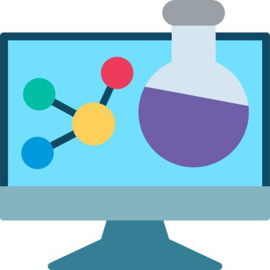 Sanal laboratuvar Düz Vektör Simgesi Tasarımı