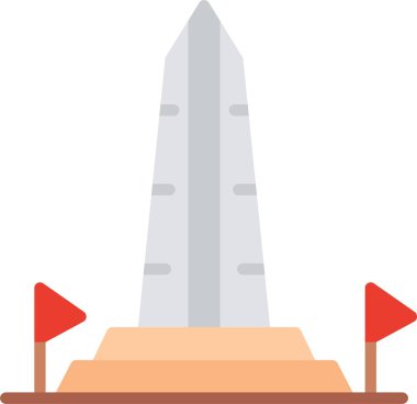 Washington Anıtı Düz Vektör Simgesi Tasarımı