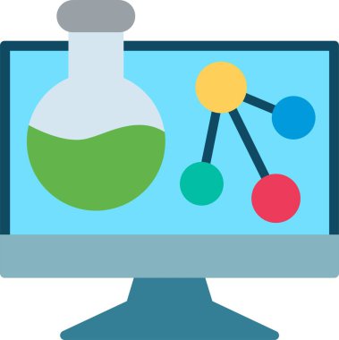 Kimya Düz Vektör Simgesi Tasarımı