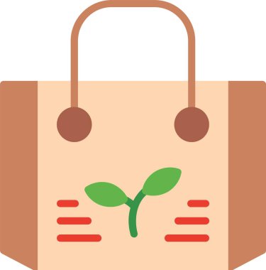 Alışveriş Torbası Düz Vektör Simgesi Tasarımı