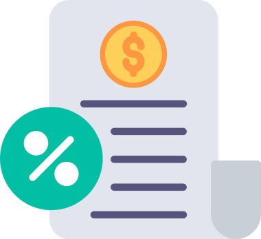 Vergi Düz Vektör Simgesi Tasarımı