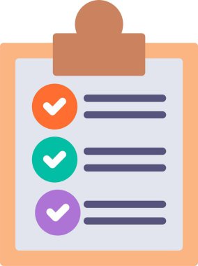 Kontrol listesi düz vektör simgesi tasarımı