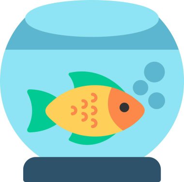 Balık Kasesi Düz Vektör Simgesi Tasarımı