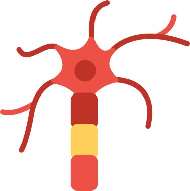 Sinir Hücresi Düz Vektör Simgesi Tasarımı