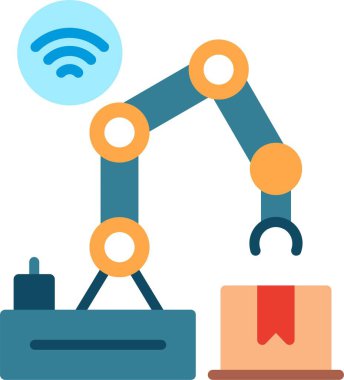 Robot Kol Düz Vektör Simgesi Tasarımı