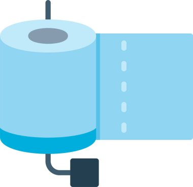 Tuvalet Kağıdı Düz Vektör Simgesi Tasarımı