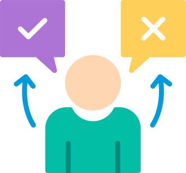 Doğru ya da yanlış Düz Vektör Simgesi Tasarımı