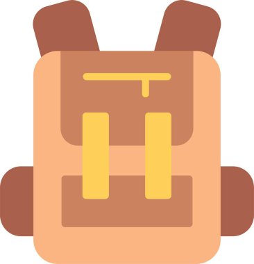 Sırt Çantası Düz Vektör Simgesi Tasarımı