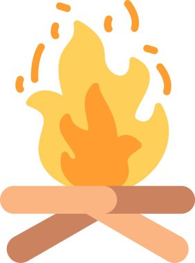 Düz Vektör Simgesi Tasarımı Ateşle