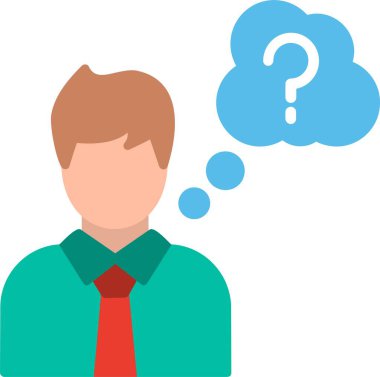 Fikir Düz Vektör Simgesi Tasarımı