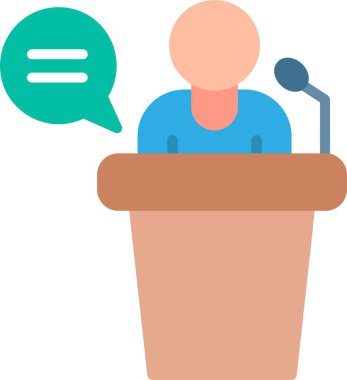 Konferanslar Düz Vektör Simgesi Tasarımı