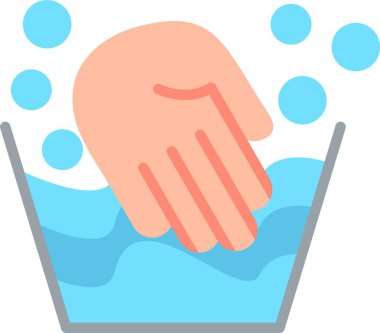 Elle Yıka Düz Vektör Simgesi Tasarımı