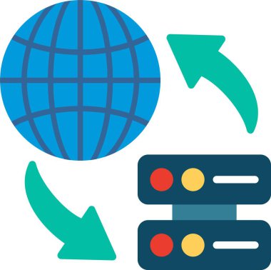 Veri Paylaşımı Düz Vektör Simgesi Tasarımı