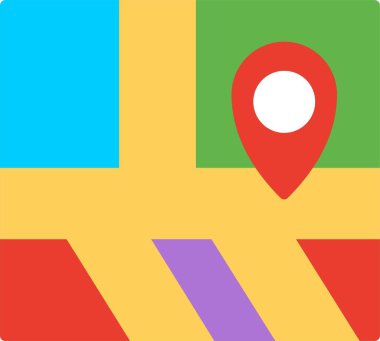 Gps Düz Vektör Simgesi Tasarımı