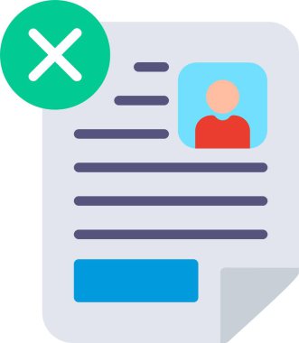 Reddedilmiş Düz Vektör Simgesi Tasarımı