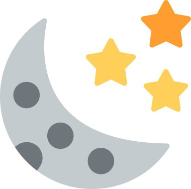 Yarım Ay Düz Vektör Simgesi Tasarımı