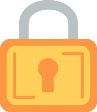 Asma kilit Düz Vektör Simgesi Tasarımı