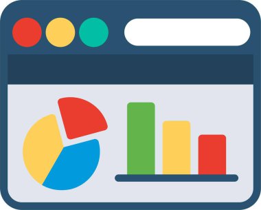 İstatistikler Düz Vektör Simgesi Tasarımı