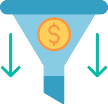 Ekonomi Filtreleme Düz Vektör Simgesi Tasarımı