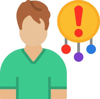 İnsan Hatası Düz Vektör Simgesi Tasarımı